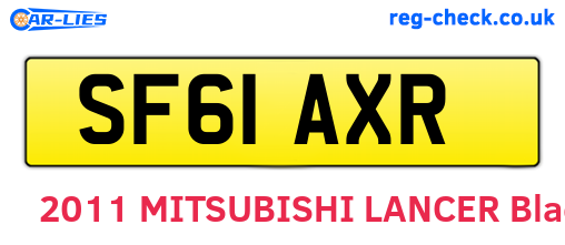 SF61AXR are the vehicle registration plates.