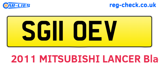 SG11OEV are the vehicle registration plates.