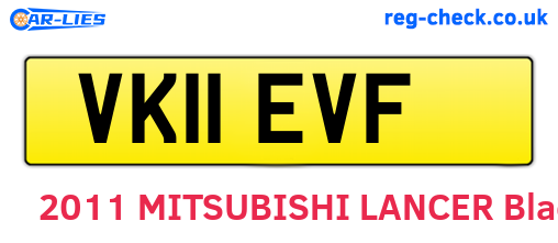 VK11EVF are the vehicle registration plates.