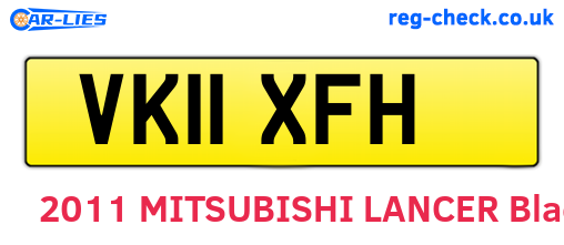 VK11XFH are the vehicle registration plates.