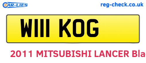 W111KOG are the vehicle registration plates.