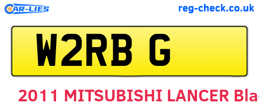 W2RBG are the vehicle registration plates.