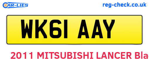 WK61AAY are the vehicle registration plates.