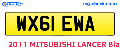 WX61EWA are the vehicle registration plates.