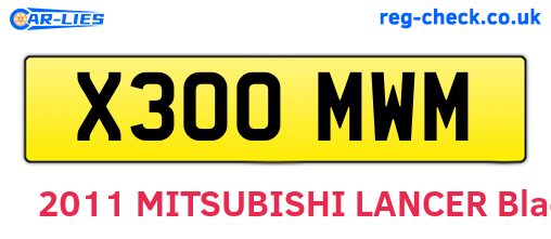 X300MWM are the vehicle registration plates.