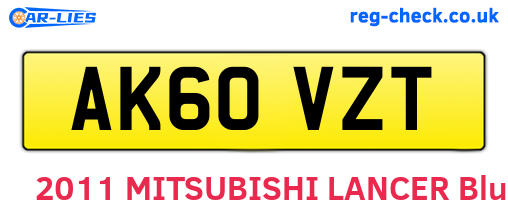 AK60VZT are the vehicle registration plates.