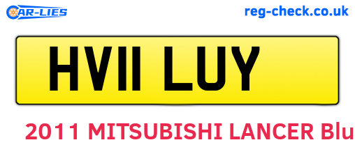 HV11LUY are the vehicle registration plates.