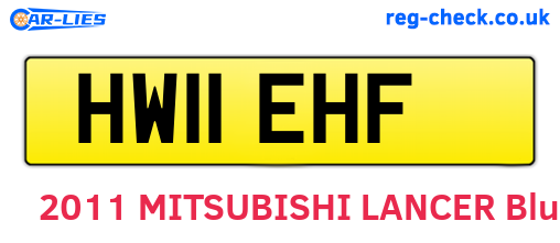 HW11EHF are the vehicle registration plates.