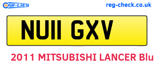 NU11GXV are the vehicle registration plates.