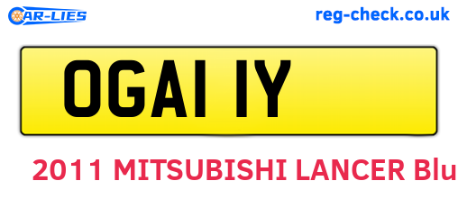 OGA11Y are the vehicle registration plates.