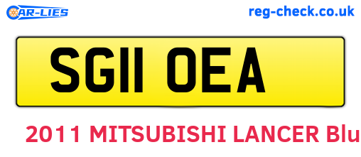 SG11OEA are the vehicle registration plates.