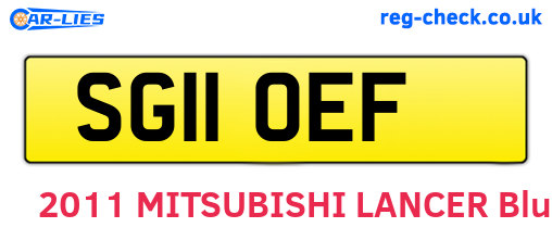 SG11OEF are the vehicle registration plates.