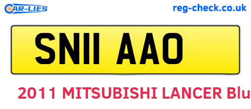 SN11AAO are the vehicle registration plates.