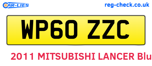 WP60ZZC are the vehicle registration plates.
