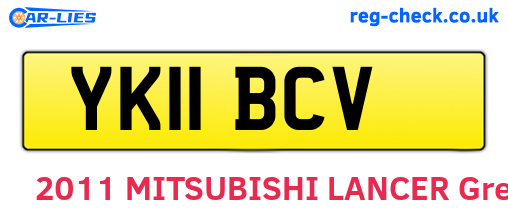 YK11BCV are the vehicle registration plates.