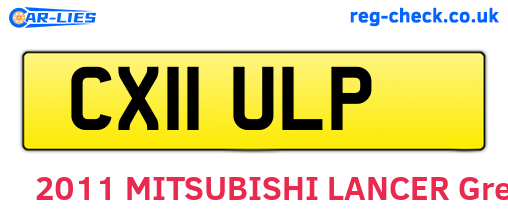 CX11ULP are the vehicle registration plates.