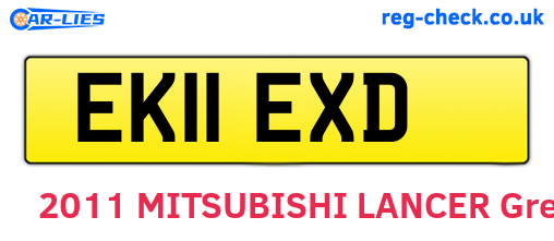 EK11EXD are the vehicle registration plates.
