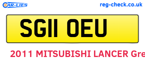 SG11OEU are the vehicle registration plates.