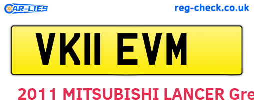 VK11EVM are the vehicle registration plates.