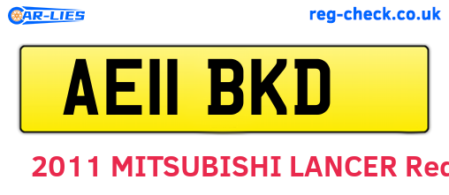 AE11BKD are the vehicle registration plates.