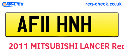 AF11HNH are the vehicle registration plates.