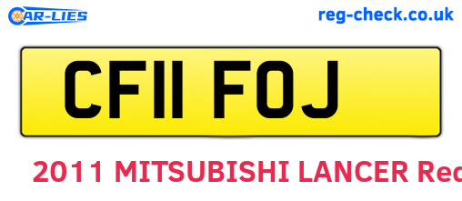 CF11FOJ are the vehicle registration plates.