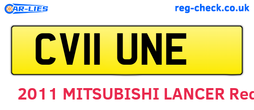 CV11UNE are the vehicle registration plates.