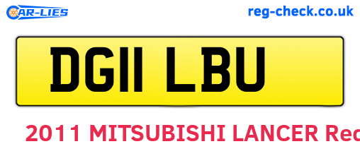 DG11LBU are the vehicle registration plates.