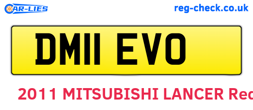 DM11EVO are the vehicle registration plates.