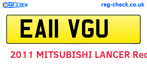 EA11VGU are the vehicle registration plates.