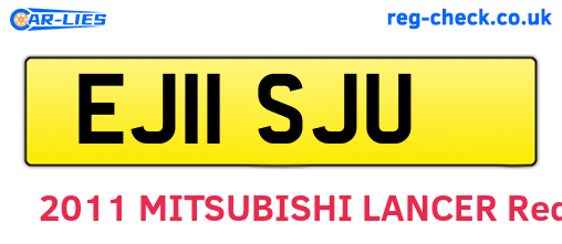 EJ11SJU are the vehicle registration plates.