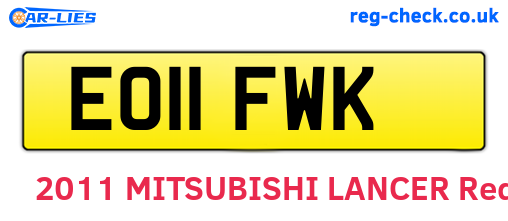 EO11FWK are the vehicle registration plates.