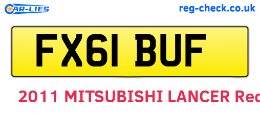 FX61BUF are the vehicle registration plates.