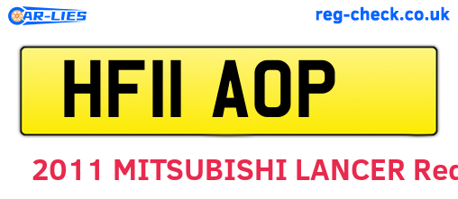 HF11AOP are the vehicle registration plates.