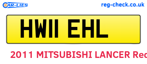 HW11EHL are the vehicle registration plates.