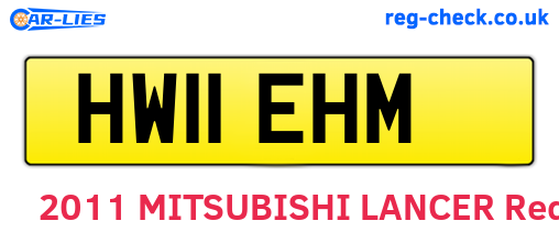 HW11EHM are the vehicle registration plates.