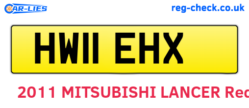 HW11EHX are the vehicle registration plates.