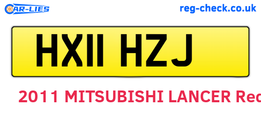 HX11HZJ are the vehicle registration plates.