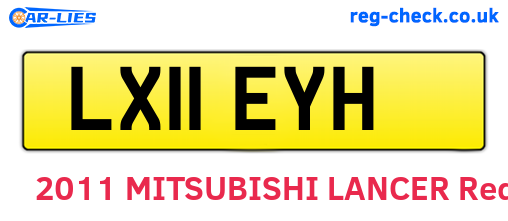 LX11EYH are the vehicle registration plates.