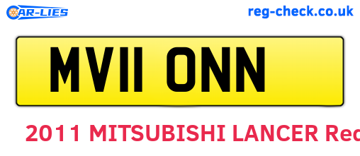 MV11ONN are the vehicle registration plates.