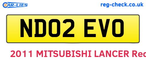 ND02EVO are the vehicle registration plates.
