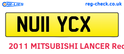 NU11YCX are the vehicle registration plates.