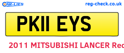 PK11EYS are the vehicle registration plates.