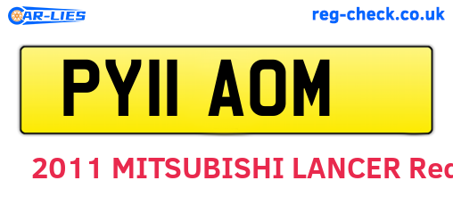 PY11AOM are the vehicle registration plates.