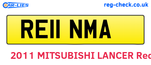 RE11NMA are the vehicle registration plates.