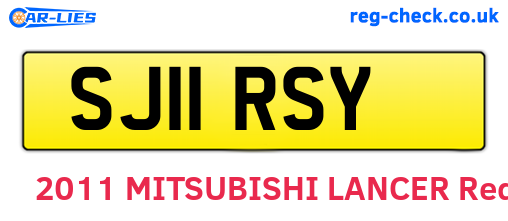 SJ11RSY are the vehicle registration plates.