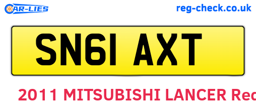 SN61AXT are the vehicle registration plates.
