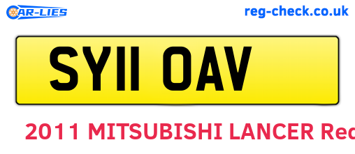 SY11OAV are the vehicle registration plates.