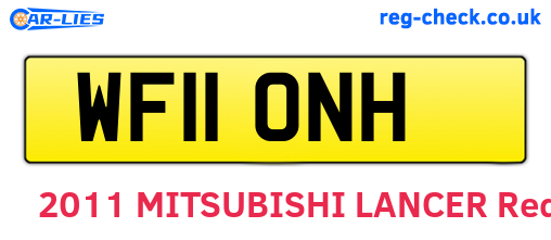 WF11ONH are the vehicle registration plates.