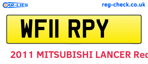 WF11RPY are the vehicle registration plates.